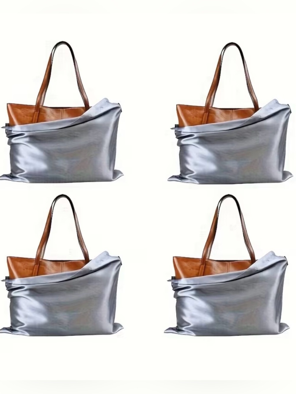 4 Large Dust Bags for Purses, Handbags and more- Silver